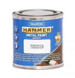 Maston Hammer Slät Metallfärg vit 250ml