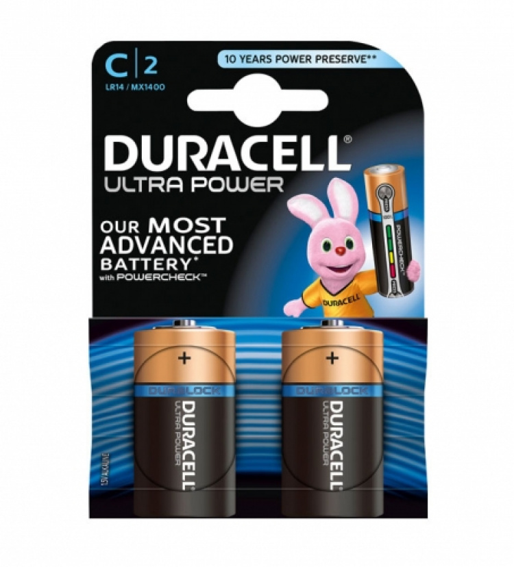 Batteri Duracell Plus Power LR14 1,5v, 2 st/fp i gruppen Fastighet och verkstad / Verkstad och industri / Batteri hos VISAB i Skandinavien AB (1639)