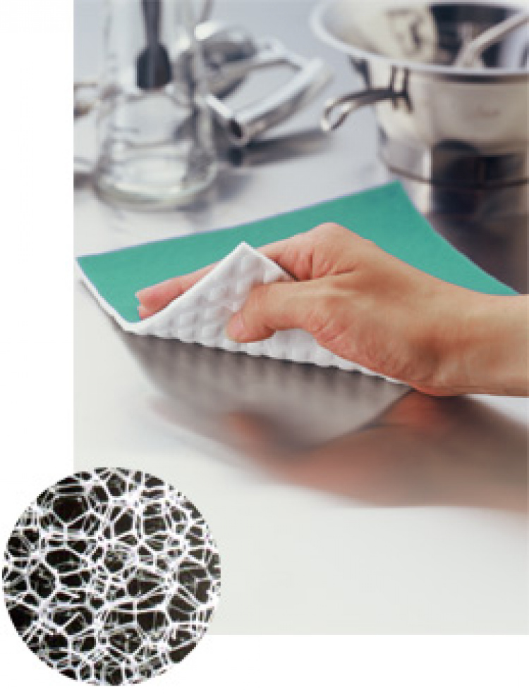 Fl�cksuddare Duk Gr�n/Vit 15,4x15,4 cm i gruppen St�d och reng�ring / St�dredskap / Dukar och trasor hos VISAB i Skandinavien AB (1969)