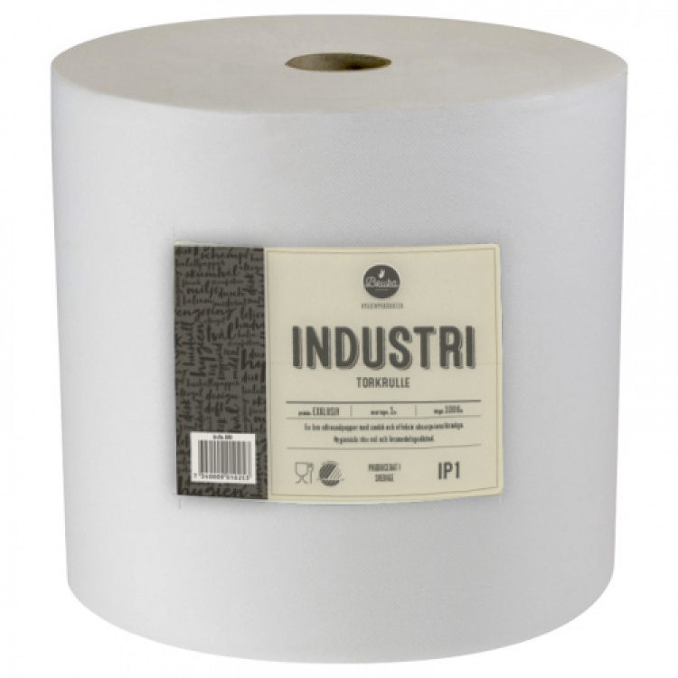 Torkpapper Industrirulle IP1 Bruka 1-lag Vit Exklusive 1000 met i gruppen Papper / Industritorkrullar hos VISAB i Skandinavien AB (3350)