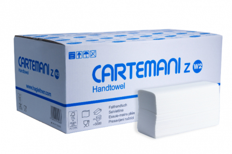 Handdukspapper Cartemani Z W2 2-lag 3000 st/kart i gruppen Papper / Torkpapper hos VISAB i Skandinavien AB (4111000400)
