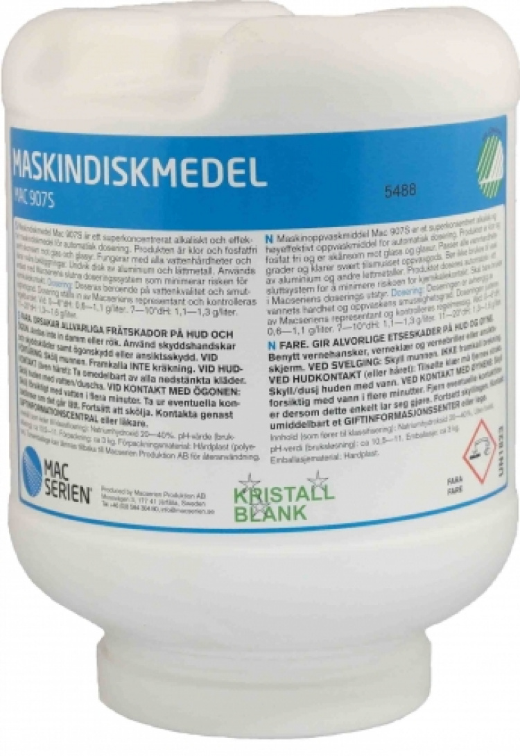Maskindisk Restaurang Kapsel pulver 3 kg MAC 907S 3 st/kart. i gruppen Städ och rengöring / Disk / Maskindiskmedel hos VISAB i Skandinavien AB (EL94600028)