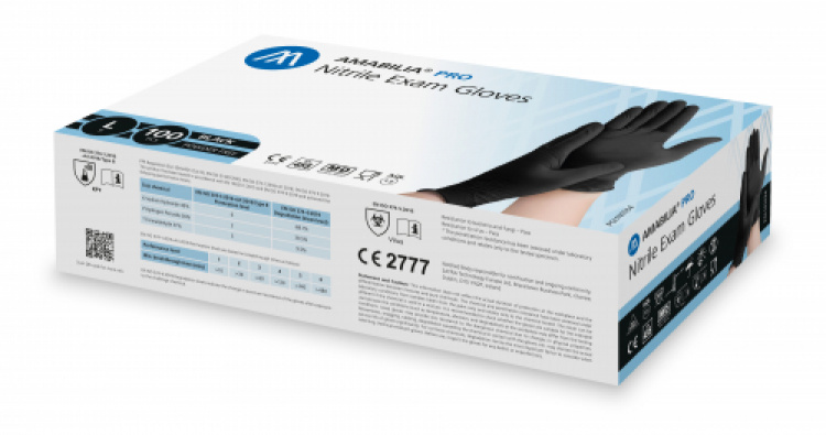 Amabilia Nitrile Exam Glove Black Large 100 pcs - 10 fp/kart i gruppen S�kerhet och skydd / Skyddsutrustning / Eng�ngshandskar hos VISAB i Skandinavien AB (PGL101034)