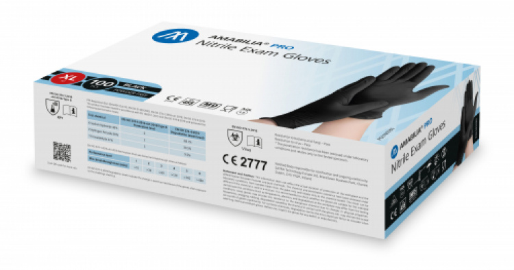 Amabilia Nitrile Exam Glove Black XL 100 pcs - 10 fp/kart i gruppen S�kerhet och skydd / Skyddsutrustning / Eng�ngshandskar hos VISAB i Skandinavien AB (PGL101035)
