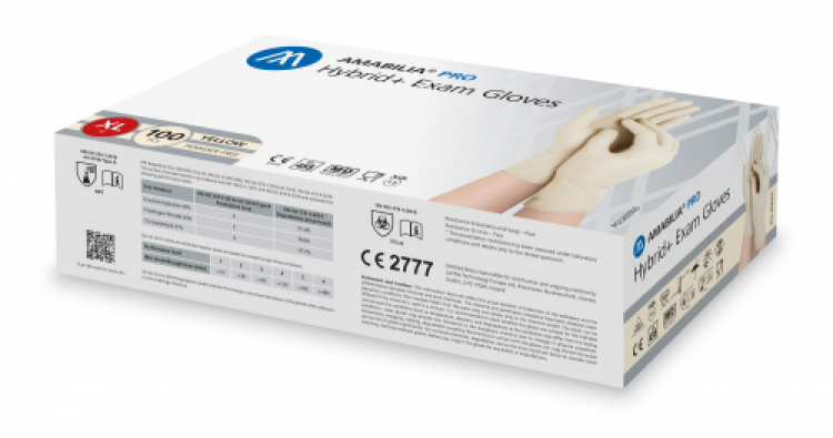 Amabilia Pro Hybrid+ Exam Glove Yellow XL 100 pcs - 10 fp/kart i gruppen Säkerhet och skydd / Skyddsutrustning / Engångshandskar hos VISAB i Skandinavien AB (PGL202055)