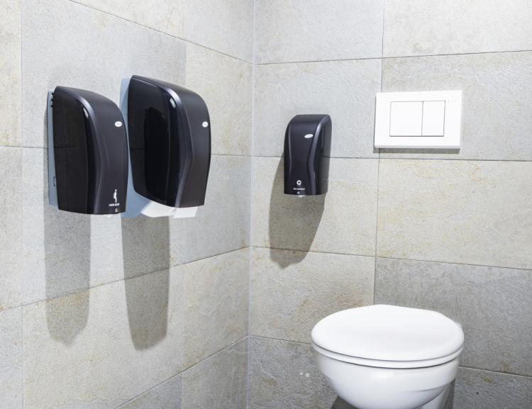 XIBU Toa Dispenser ANALOG Svart i gruppen Dispensersystem / Pappersdispensrar / F�r toalettpapper hos VISAB i Skandinavien AB (4110102367)