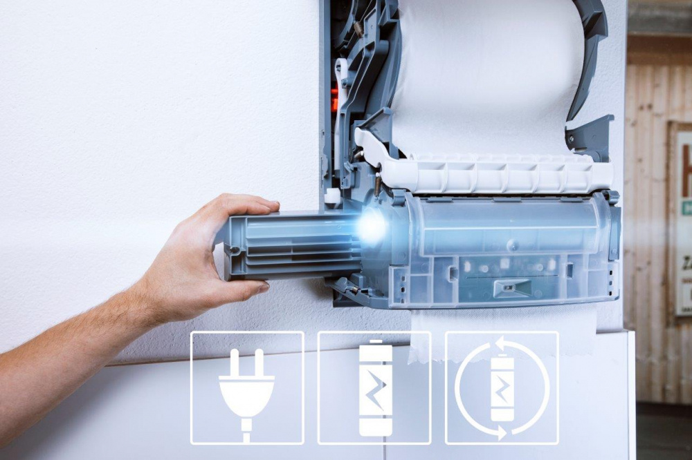 XIBU Handduksskp Dispenser HYBRID Vit i gruppen Papper / Tillbehr hos VISAB i Skandinavien AB (4110203950)