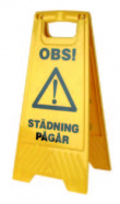 Skylt vta golv stdning pgr